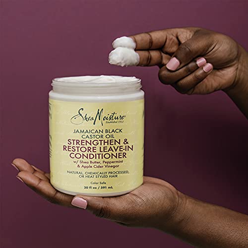 SheaMoisture Jamaican Black Castor Oil Leave In Conditioner for Hair To Soften and Detangle 20 oz and 11.5oz