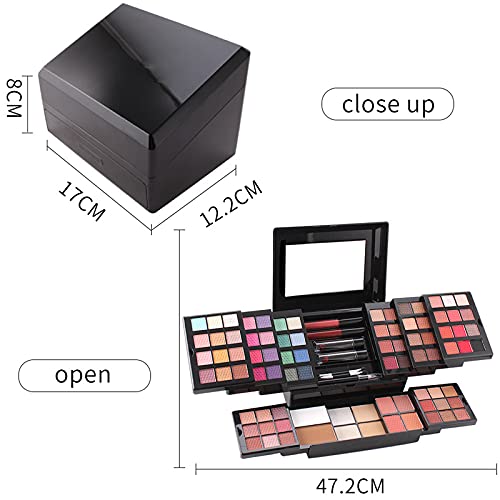 Pure Vie 88 Color All-in-One Holiday Gift Makeup Set Cosmetic Essential Starter Bundle Include Eyeshadow Palette Lipstick Concealer Blush Mascara Foundation Face Powder- Makeup Kit for Women Full Kit