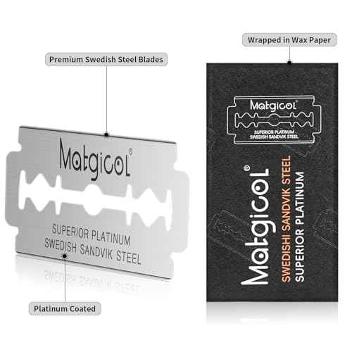 Double Edge Safety Razor Blades - 60 Count Premium Platinum Swedish Steel Blades for Men & Women¡¯s Razors ? Long-Lasting Precision Shaving Blades for Smooth, Comfortable & Close Shaves