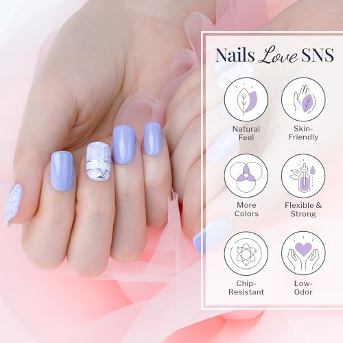 SNS Nail Dip Powder, Gelous Color Dipping Powder - Mother Of The Groom (Purple Blue/Violet Periwinkle), BOS14 - Long-Lasting Acrylic Nail Color & Polish - Low-Odor & No UV Lamp Required - 1 oz