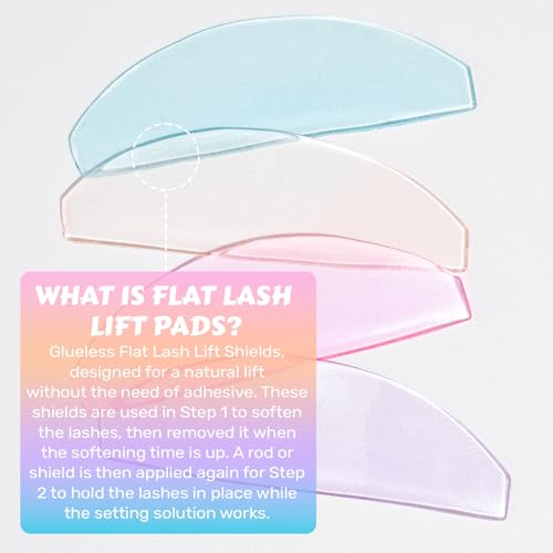 Flat Lash Lift Shields Glueless Ultra Thin Silicone Pads for Perming Lotion No.1, Lash Softening Shields for Easy Korean Eyelash Lift (Rose)