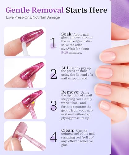 PHIXBEAR UV Jelly Nail Adhesive Tabs - 288pcs, 12 Sizes, 30+ Days Wear