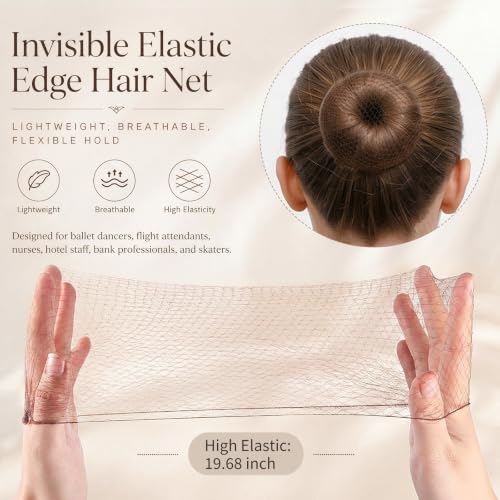 Zonon 50Pcs Ballet Bun Hair Nets with 40Pcs U Pins Set