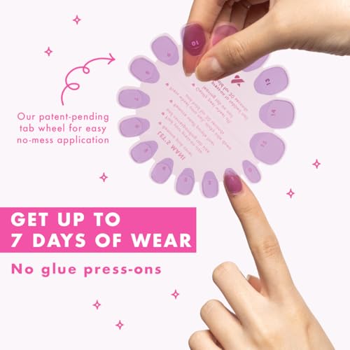Olive & June Super Stick Press-On Nails, Cloud Chrome, Extra Short