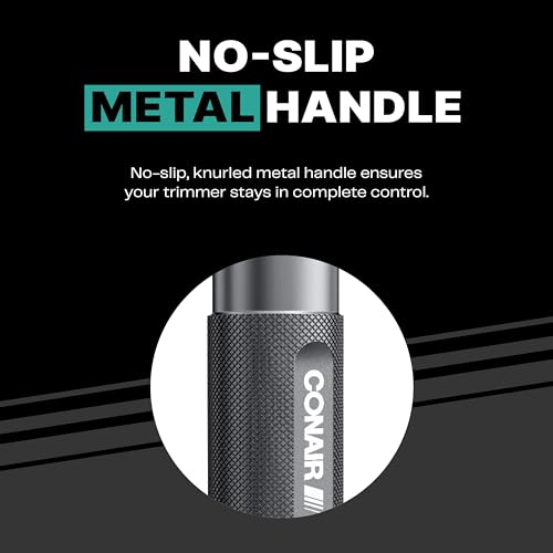 Conair Men Ear, Nose and Eyebrow Trimmer, Patented 360¡Æ Bevel Blade for No Pulls, Nicks or Cuts Guaranteed, Nose Hair Trimmer for Men, Non-Slip Grip, 5-Piece Kit with Travel Case