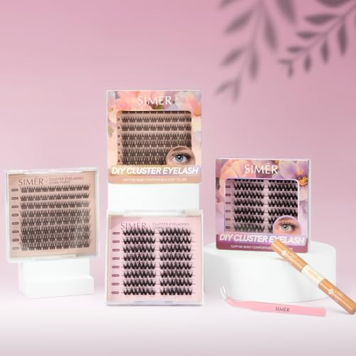 Cluster Lash Extensions D Curl 10-14mm 64PCS DIY Eyelashes