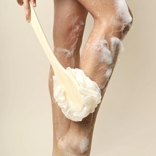 EcoTools EcoPouf Bath Brush with Long Handle | Gentle Exfoliation