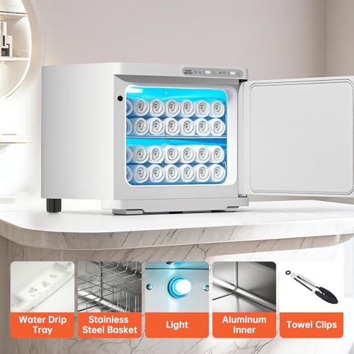 SFANSPA 23L White Hot Towel Warmer Cabinet for Spa Salon Bathroom