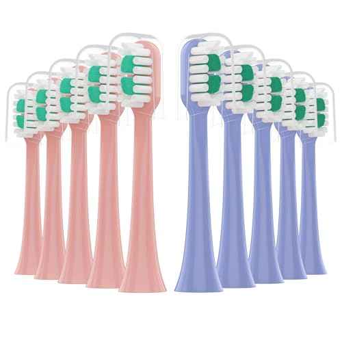 Replacement Toothbrush Heads 10 Pack for AquaSonic icon Electric Toothbrush,5Lilac + 5Blush