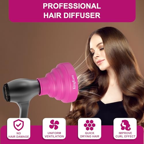 Collapsible Silicone Hair Dryer Diffuser - Pink