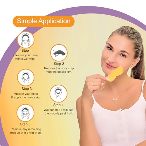 DR.RASHEL Vitamin C Nose Pore Strips For Pore Cleansing, Instant And Painless Blackheads Removal | Deep Purifying Blackhead Remover Strips for Nose | 20 PCS (10 Strips & 10 Wipes)