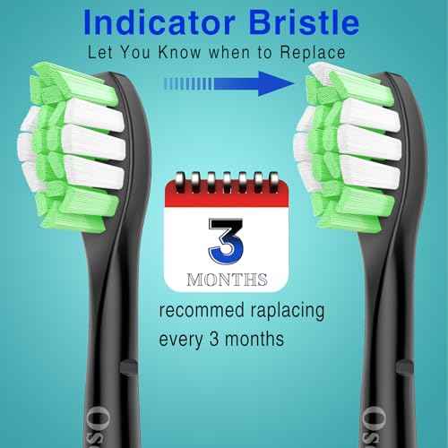 Fit for Sonicare Replacement Heads, Toothbrush Replacement Brush Heads Compatible with Philips Sonicare Click on Electric Toothbrush, 10 Pack, Black