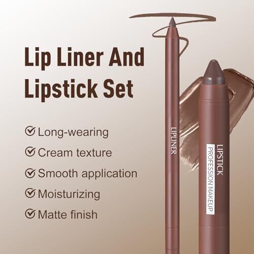 Wugbc Coffee Brown Lip Kit - Liner & Lipstick Set