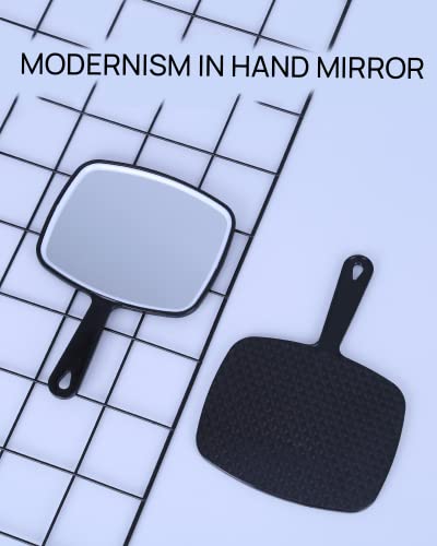 OMIRO Hand Mirror 10.3 x 7.4 Inches Black Handheld Mirror with Handle