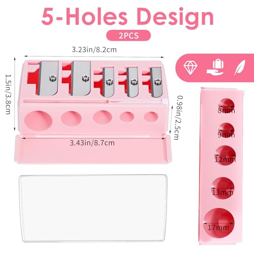 5-Hole Cosmetic Pencil Sharpeners - 2 Pack for Eyeliner & Lip Liner