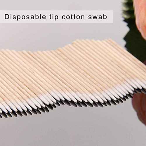 200pcs Pointed Cotton Swabs, 4 inch Precision Microblading Cotton Swab Cotton Sticks Applicator for Eyebrow Tattoo Beauty Make-up Nail Clean, Wood Handle Pointed Tip Head