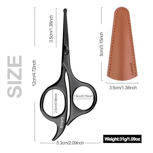 Lobodt Nose Hair Scissors - Round Tip Safety Trimmer