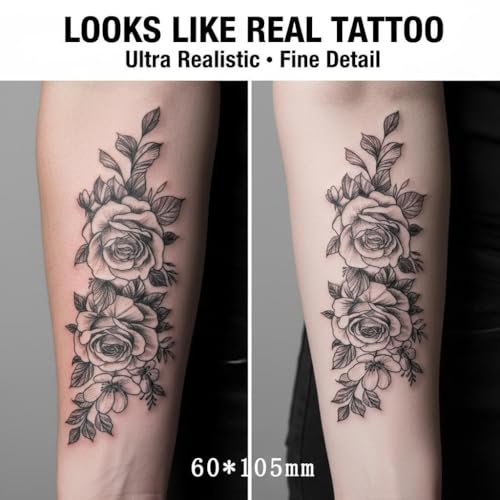 Temporary Tattoos 30 Sheets 45+ Designs Waterproof Animal Flower