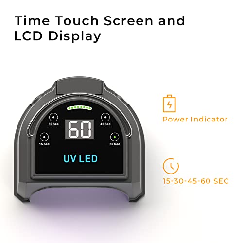80W UV LED Nail Lamp with Rechargeable Battery