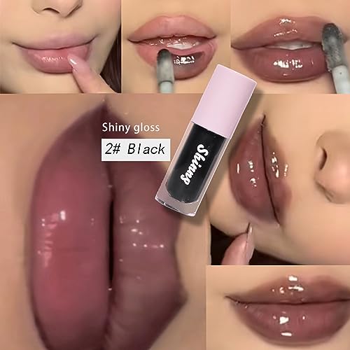Black Glossy Lipgloss - Hydrating Non-Sticky High Shine