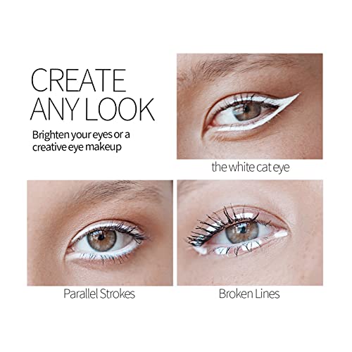 White Eyeliner Pencils Set, 12 Pack Waterproof Eye Brightener