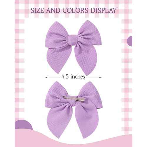 doboi 10PCS Baby Girls Hair Clips Bows Waffle Fable Hair Bows for Girls Hair Accessories for Baby Toddlers Kids 4.5 Inches