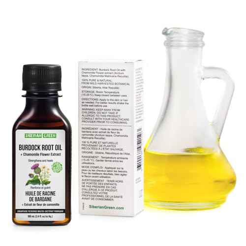Siberian Green Burdock Oil with Chamomile Extract ? 100ml Burdock Root Oil for Hair Growth, Hair Thinning and Loss ? Pure and Natural Siberian Herbs ? Strengthening and Healing Hair Care