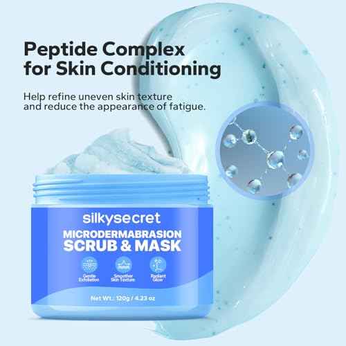 Microdermabrasion Face Scrub (4.23 Oz), Exfoliating Face Wash, Facial Scrub Exfoliator with Natural Pumice, Peptides & Botanical Extracts, Facial Exfoliator for Smooth and Refreshed Skin