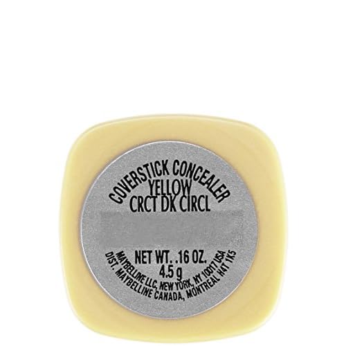 Maybelline New York Cover Stick Corrector Concealer,Yellow Corrects Dark Circles,0.16 oz.,(Pack of 2)