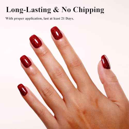 Imtiti Glitter Gel Nail Polish Set, Christmas Red and Green Glitter Gel Polish Soak Off LED U V Shimmer Sparkle Nail Gel Polish DIY Nail Art Starter Manicure Salon Gel Nail Polish Kit 10ML