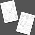 3-Pack Double-Sided Tattoo Practice Skin with 30 Floral Stencil Designs