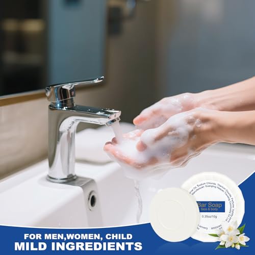 Mini Soap Bars Bulk Individually Wrapped Round Bulk Bar Soap 0.35 oz Travel Soap Small Hotel Soaps Toiletries for Hotel Bathroom Camp RV (100)