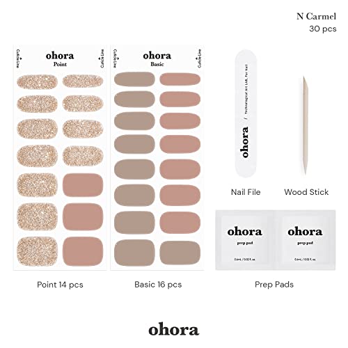 ohora Semi Cured Gel Nail Set of 2 (N Carmel & N Brick) - Professional Salon-Quality Nail Care