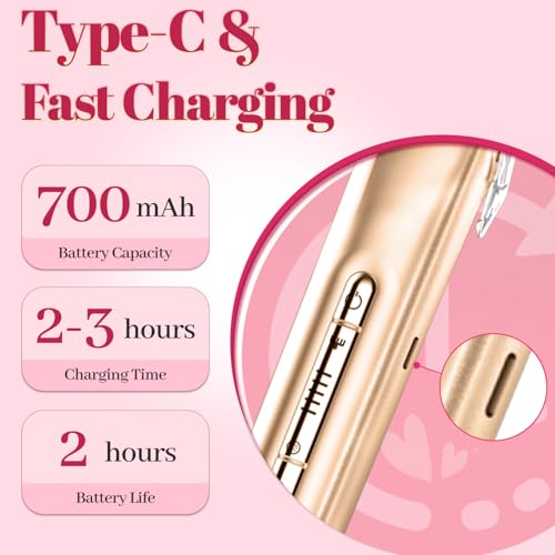 Bikini Trimmer for Women£¬2 in 1 Electric Shaver Dual Head Bikini Trimmer for Women IPX7 Waterproof Body Hair Trimmer and Facial Hair Remover for Bikini Leg Arm Body Face, Rose Gold 003