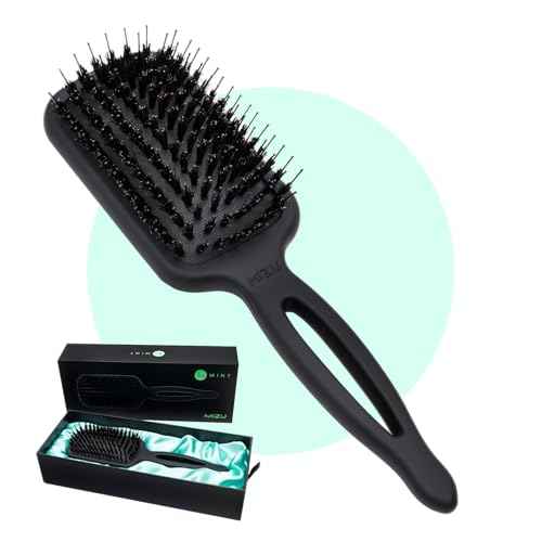 MINT Mizu Waterproof Boar Bristle Hair Brush for Women | Create Long-Lasting Shine | Premium Anti Breakage Detangling Paddle Wet Brush for Healthy Scalp & Hair Growth | Travel Hairbrush for Women