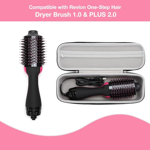 MOSISO Hard Travel Case Storage Bag Compatible with Revlon One-Step Hair Dryer Brush 1.0 & Plus 2.0, EVA Carrying Case Cover Protective Hard Shell Sleeve with Hot Air Brush Pouch, Black