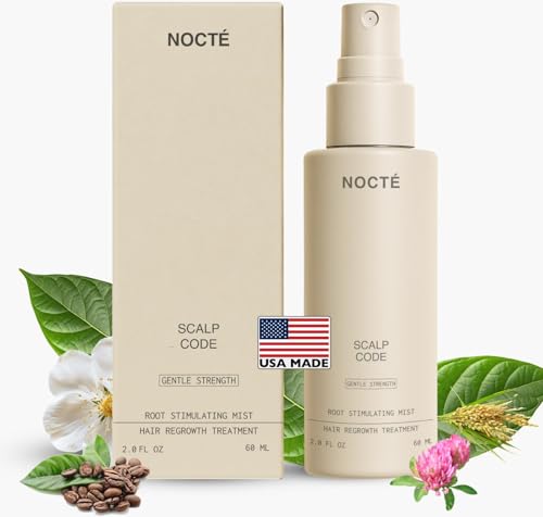 NOCTE 2% Minoxidil Hair Regrowth Serum Spray with Biotin & Caffeine for Thicker Hair