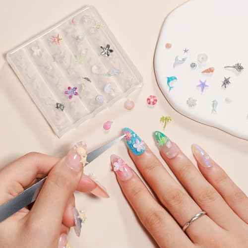 MIZHSE Solid Builder Gel for Nails, Clear 60g 3D Sculpting Gel for Nail Art Non-Sticky Molding Hard Gels UV LED Nail Charm with Gold Chrome Nail Powder and 3D Silicone Flower Mold Kit for DIY Salon