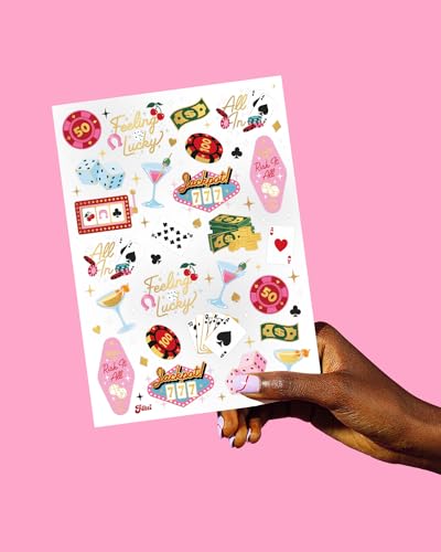 Casino Temporary Tattoos - 50 Gold Foil Designs