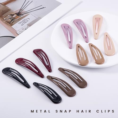 Snap Hair Clips Water Drop Design for Women, 12-Piece Set