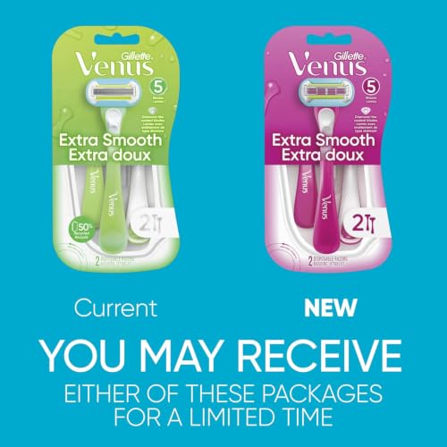 Gillette Venus Extra Smooth Disposable Women's Razors 2 Pack - Close & Comfortable Shave