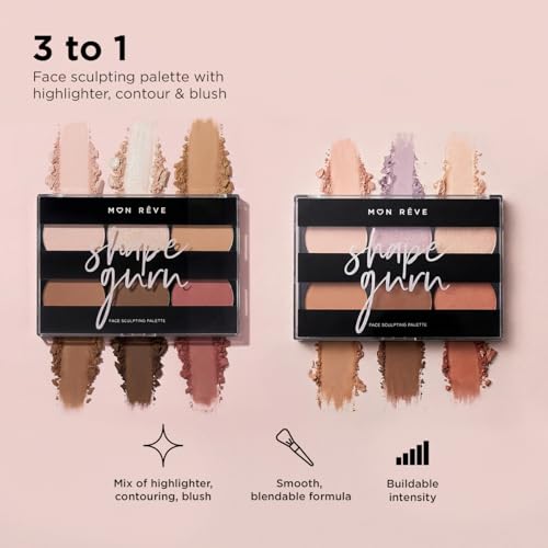 Mon Rêve 3-in-1 Contour Palette – Blush, Highlighter & Sculpt (Light)