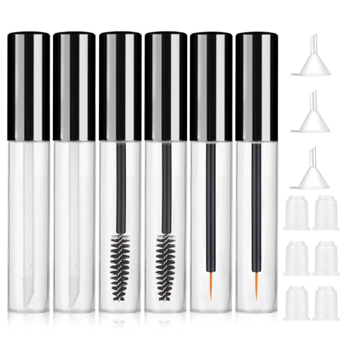 Giantree 6 Pack Empty Mascara Tubes with Brush Wands