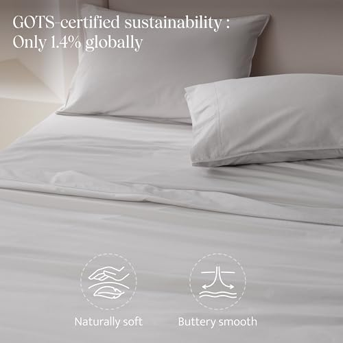 Organic Cotton Queen Sheet Set GOTS Certified Luxurious Bed Linens
