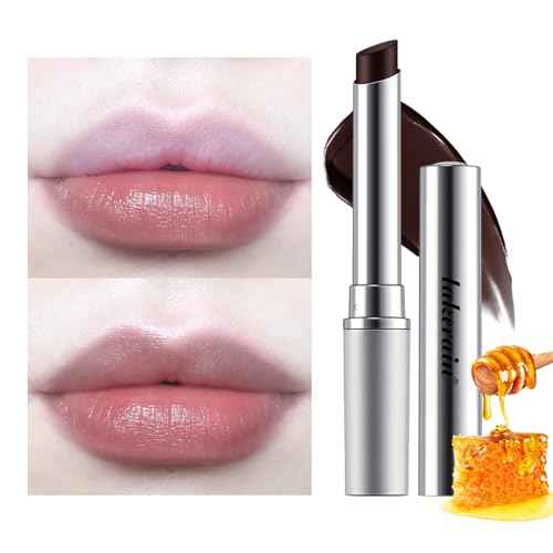 2PCS Honey Lipstick Tinted Lip Balm - Sheer Hydrating Lipstick for All Skin Tones - Moisturizing Lip Color, Nourishing Lip Balm with a Hint of Natural Black Cherry Tint (Black & Pink)