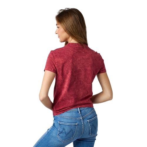 Dr Pepper Women's Red Mineral Wash Cropped Graphic Tee
