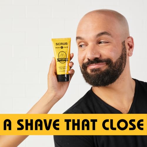 Bee Bald SCRUB Exfoliating Pre-Shave for Deep Cleans & Removing Pore Clogging Dirt, Oil & Dry Flaky Skin. Prepares You For a ¡®Super Close Shave¡¯, 3 Fl Oz