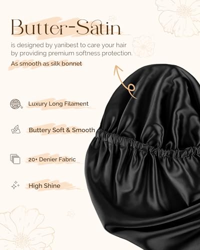 YANIBEST Satin Sleep Bonnet for Curly Hair & Braids