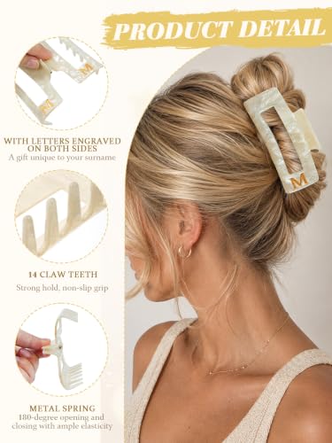 Personalized Initial Hair Claw Clip - 4 inch Large Acrylic Clip