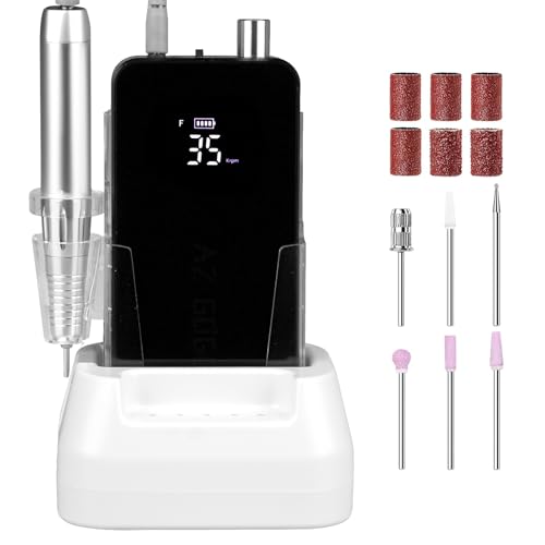 AZ GOGO 35000RPM Rechargeable Nail Drill Machine for Acrylic Gel